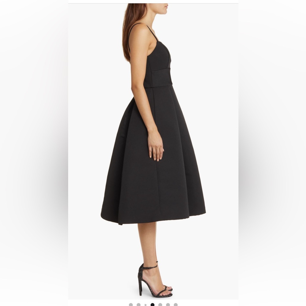 Amsale Black cocktail Midi Dress - Picture 3 of 6